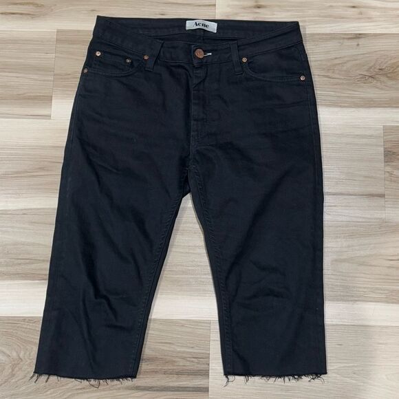 Acne Black Cropped Bermuda Cut Off Shorts Men’s 30